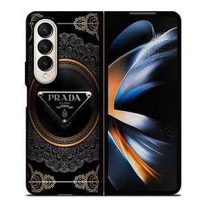 PRADA MILANO BLACK GOLD Samsung Galaxy Z Fold 4 Case Cover PRADA MILANO BLACK GOLD Samsung Galaxy Z Fold 4 Case Cover