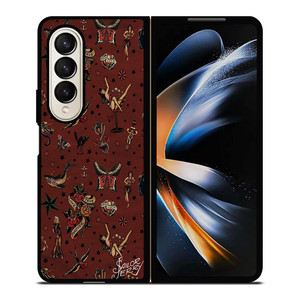 SAILOR JERRY TATTOO PATTERN Samsung Galaxy Z Fold 4 Case Cover