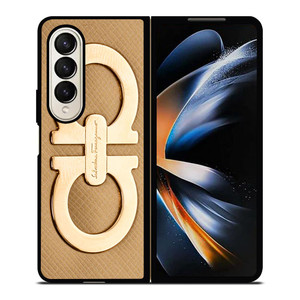SALVATORE FERRAGAMO GOLD LOGO Samsung Galaxy Z Fold 4 Case Cover
