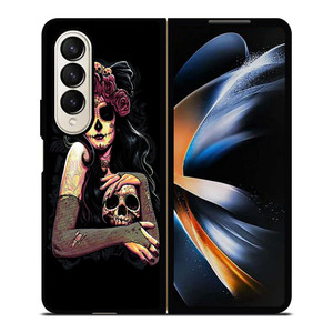 SUGAR SKULL TATTOO GIRL Samsung Galaxy Z Fold 4 Case Cover