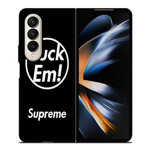SUPREME FUCK EM BLACK Samsung Galaxy Z Fold 4 Case Cover SUPREME FUCK EM BLACK Samsung Galaxy Z Fold 4 Case Cover