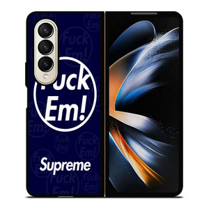 SUPREME FUCK EM BLUE Samsung Galaxy Z Fold 4 Case Cover SUPREME FUCK EM BLUE Samsung Galaxy Z Fold 4 Case Cover