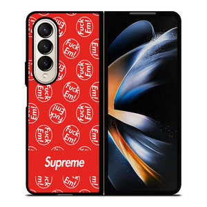 SUPREME FUCK EM PATTERN Samsung Galaxy Z Fold 4 Case Cover SUPREME FUCK EM PATTERN Samsung Galaxy Z Fold 4 Case Cover