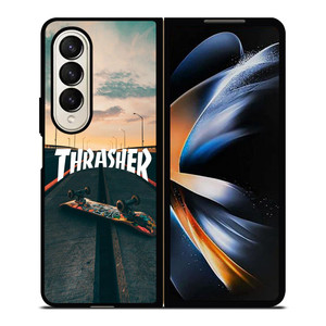 THRASHER LOGO SKATEBOARD MAGAZINE Samsung Galaxy Z Fold 4 Case Cover THRASHER LOGO SKATEBOARD MAGAZINE Samsung Galaxy Z Fold 4 Case Cover