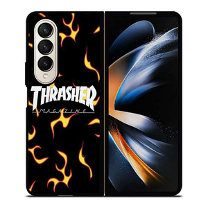 THRASHER SKATEBOARD MAGAZINE FLAME Samsung Galaxy Z Fold 4 Case Cover