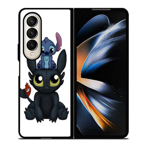 TOOTHLESS AND STITCH CARTOON Samsung Galaxy Z Fold 4 Case Cover TOOTHLESS AND STITCH CARTOON Samsung Galaxy Z Fold 4 Case Cover