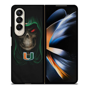 UM MIAMI HURRICANES SKULL Samsung Galaxy Z Fold 4 Case Cover