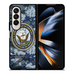 US NAVY CAMO LOGO Samsung Galaxy Z Fold 4 Case Cover