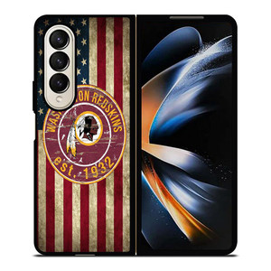 WASHINGTON REDSKINS AMERICAN FLAG Samsung Galaxy Z Fold 4 Case Cover