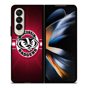WISCONSIN BADGER METAL LOGO Samsung Galaxy Z Fold 4 Case Cover