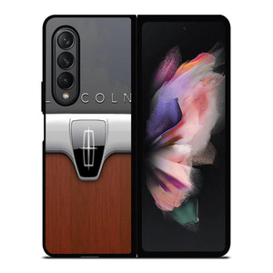LINCOLN MOTOR WOODEN CHROME LOGO Samsung Galaxy Z Fold 3 Case Cover
