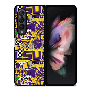 LSU Tigers UNIVERSUTY COLLAGE Samsung Galaxy Z Fold 3 Case Cover LSU Tigers UNIVERSUTY COLLAGE Samsung Galaxy Z Fold 3 Case Cover