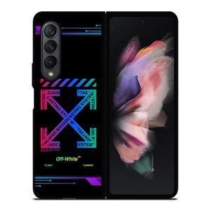 OFF WHITE BLACK NEBULA Samsung Galaxy Z Fold 3 Case Cover OFF WHITE BLACK NEBULA Samsung Galaxy Z Fold 3 Case Cover