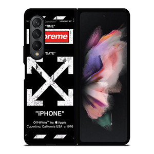 OFF WHITE BLACK SUP Samsung Galaxy Z Fold 3 Case Cover