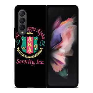 PINK AND GREEN AKA LOGO Samsung Galaxy Z Fold 3 Case Cover PINK AND GREEN AKA LOGO Samsung Galaxy Z Fold 3 Case Cover