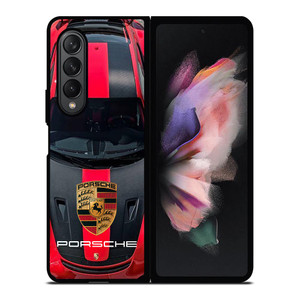 PORSCHE RED CAR LOGO Samsung Galaxy Z Fold 3 Case Cover PORSCHE RED CAR LOGO Samsung Galaxy Z Fold 3 Case Cover