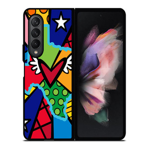 ROMERO BRITTO POP TEXAS MAP Samsung Galaxy Z Fold 3 Case Cover