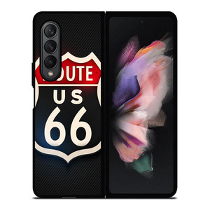 ROUTE 66 STREET US LOGO CARBON Samsung Galaxy Z Fold 3 Case Cover ROUTE 66 STREET US LOGO CARBON Samsung Galaxy Z Fold 3 Case Cover