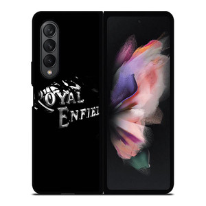 ROYAL ENFIELD BLACK TANK METAL LOGO Samsung Galaxy Z Fold 3 Case Cover