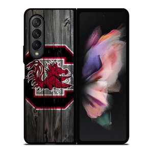 SOUTH CAROLINA GAMECOCKS WOODEN LOGO Samsung Galaxy Z Fold 3 Case Cover