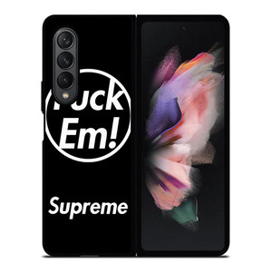 SUPREME FUCK EM BLACK Samsung Galaxy Z Fold 3 Case Cover