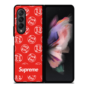 SUPREME FUCK EM PATTERN Samsung Galaxy Z Fold 3 Case Cover