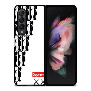 SUPREME KAWS BLACK WHITE Samsung Galaxy Z Fold 3 Case Cover