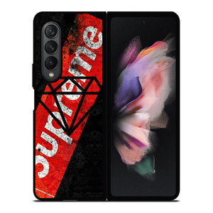 SUPREME X DIAMOND SUPPLY CO BLACK Samsung Galaxy Z Fold 3 Case Cover SUPREME X DIAMOND SUPPLY CO BLACK Samsung Galaxy Z Fold 3 Case Cover