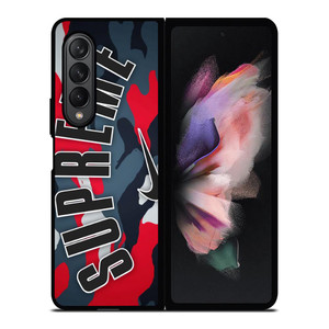 SUPREME X NIKE RED CAMO Samsung Galaxy Z Fold 3 Case Cover