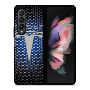 TESLA METAL LOGO Samsung Galaxy Z Fold 3 Case Cover