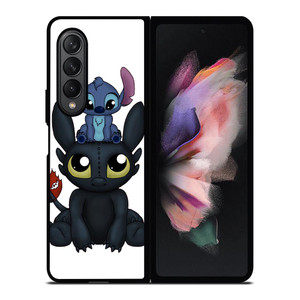 TOOTHLESS AND STITCH CARTOON Samsung Galaxy Z Fold 3 Case Cover TOOTHLESS AND STITCH CARTOON Samsung Galaxy Z Fold 3 Case Cover