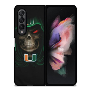 UM MIAMI HURRICANES SKULL Samsung Galaxy Z Fold 3 Case Cover