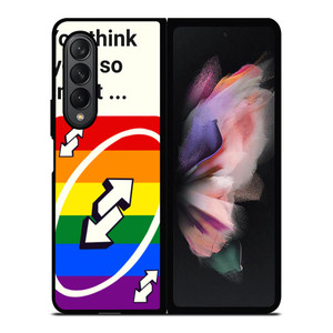 UNO REVERSE CARD YOU THINK YOU SMART Samsung Galaxy Z Fold 3 Case Cover UNO REVERSE CARD YOU THINK YOU SMART Samsung Galaxy Z Fold 3 Case Cover