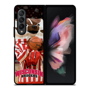 WISCONSIN BADGER MASCOT 2 Samsung Galaxy Z Fold 3 Case Cover WISCONSIN BADGER MASCOT 2 Samsung Galaxy Z Fold 3 Case Cover