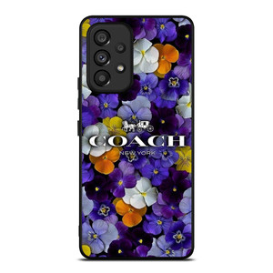 PURPLE FLOWERS COACH NEW YORK Samsung Galaxy A53 Case