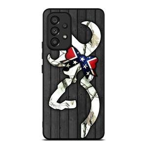WOODEN CAMO BROWNING LOGO Samsung Galaxy A53 Case