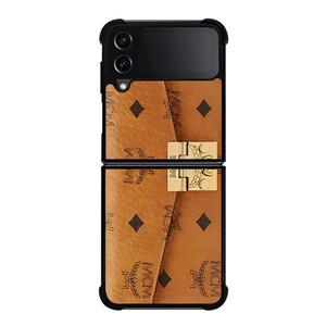 MCM WORLD WIDE BROWN LEATHER Samsung Galaxy Z FLip4 5G Case Cover