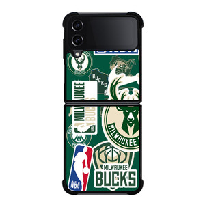 MILWAUKEE BUCKS NBA STICKER BOMB Samsung Galaxy Z FLip4 5G Case Cover