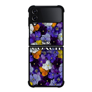 PURPLE FLOWERS COACH NEW YORK Samsung Galaxy Z FLip4 5G Case Cover
