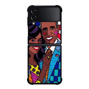 ROMERO BRITTO BARACK OBAMA Samsung Galaxy Z FLip4 5G Case Cover ROMERO BRITTO BARACK OBAMA Samsung Galaxy Z FLip4 5G Case Cover