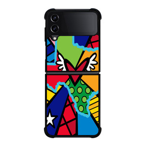 ROMERO BRITTO POP TEXAS MAP Samsung Galaxy Z FLip4 5G Case Cover ROMERO BRITTO POP TEXAS MAP Samsung Galaxy Z FLip4 5G Case Cover