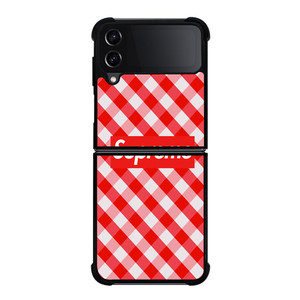 SUPREME RED GINGHAM Samsung Galaxy Z FLip4 5G Case Cover SUPREME RED GINGHAM Samsung Galaxy Z FLip4 5G Case Cover