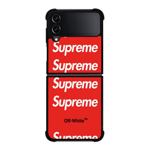 SUPREME RED OFF WHITE Samsung Galaxy Z FLip4 5G Case Cover SUPREME RED OFF WHITE Samsung Galaxy Z FLip4 5G Case Cover