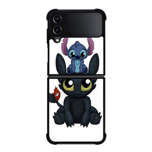 TOOTHLESS AND STITCH CARTOON Samsung Galaxy Z FLip4 5G Case Cover TOOTHLESS AND STITCH CARTOON Samsung Galaxy Z FLip4 5G Case Cover