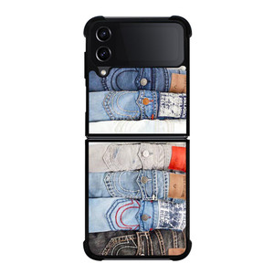 TRUE RELIGION BRAND JEANS COLLAGE Samsung Galaxy Z FLip4 5G Case Cover TRUE RELIGION BRAND JEANS COLLAGE Samsung Galaxy Z FLip4 5G Case Cover