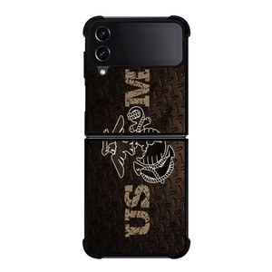 UNITED STATED MARINE CORPS METAL LOGO Samsung Galaxy Z FLip4 5G Case Cover UNITED STATED MARINE CORPS METAL LOGO Samsung Galaxy Z FLip4 5G Case Cover