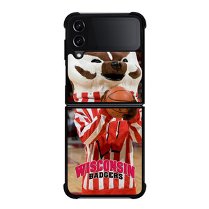 WISCONSIN BADGER MASCOT 2 Samsung Galaxy Z FLip4 5G Case Cover WISCONSIN BADGER MASCOT 2 Samsung Galaxy Z FLip4 5G Case Cover