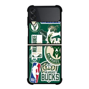 MILWAUKEE BUCKS NBA STICKER BOMB Samsung Galaxy Z FLip 3 5G Case Cover MILWAUKEE BUCKS NBA STICKER BOMB Samsung Galaxy Z FLip 3 5G Case Cover