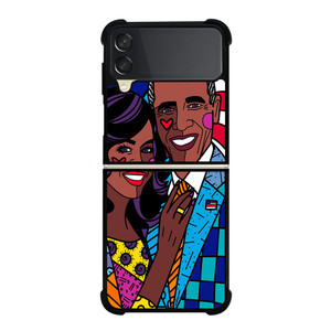 ROMERO BRITTO BARACK OBAMA Samsung Galaxy Z FLip 3 5G Case Cover