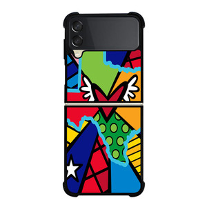 ROMERO BRITTO POP TEXAS MAP Samsung Galaxy Z FLip 3 5G Case Cover ROMERO BRITTO POP TEXAS MAP Samsung Galaxy Z FLip 3 5G Case Cover